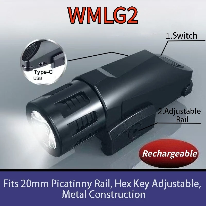 WML G2 M300 X600 Tactical Flashlight, Fits 20-22mm Rail, for toy, Hunting, Wargame, Low-Cost Cosplay&Outdoor Activities,Bicycle
WML G2 M300 X600 Tactical Flashlight, Fits 20-22mm Rail, for toy, Hunting, Wargame, Low-Cost Cosplay&Outdoor Activities,Bicycle