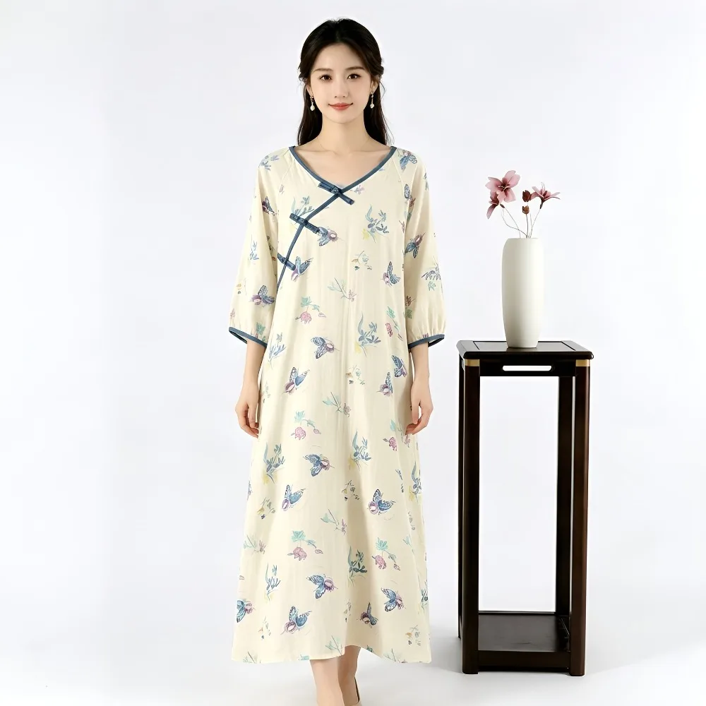 New Summer Sleepwear One Piece Dress Nightgown Women Clothing Pure Cotton Floral Night Wear for Ladies Pajamas Dress Nightwear
New Summer Sleepwear One Piece Dress Nightgown Women Clothing Pure Cotton Floral Night Wear for Ladies Pajamas Dress Nightwear