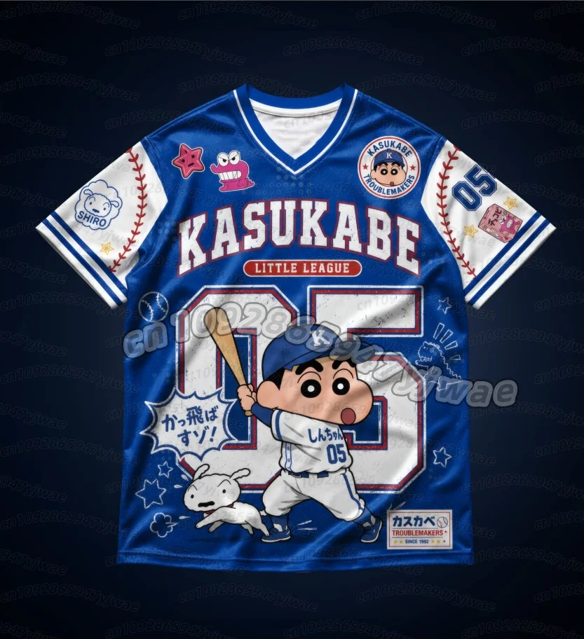 26 Men Crayon Shin-Chan Retro Trendy Brand Cute Cartoon Sports V-Neck Short Sleeved T-Shirt Casual Jersey Men women t-shirt
26 Men Crayon Shin-Chan Retro Trendy Brand Cute Cartoon Sports V-Neck Short Sleeved T-Shirt Casual Jersey Men women t-shirt