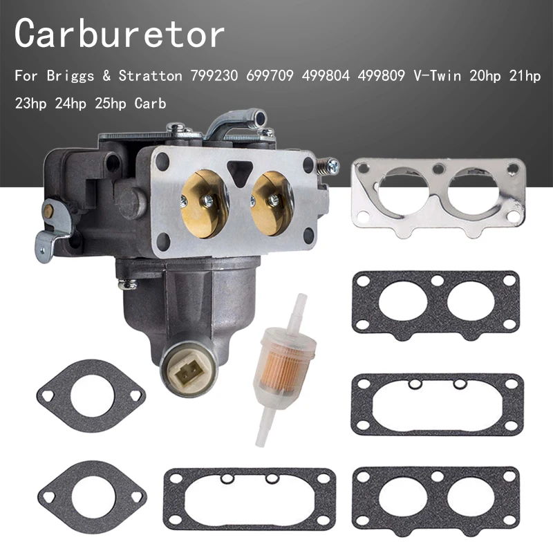 Carbman 791230 Carburetor Gasket Kit for Briggs & Stratton 799230 699709 499804 499809 V-Twin 20hp 21hp 23hp 24hp 25hp Carb
Carbman 791230 Carburetor Gasket Kit for Briggs & Stratton 799230 699709 499804 499809 V-Twin 20hp 21hp 23hp 24hp 25hp Carb