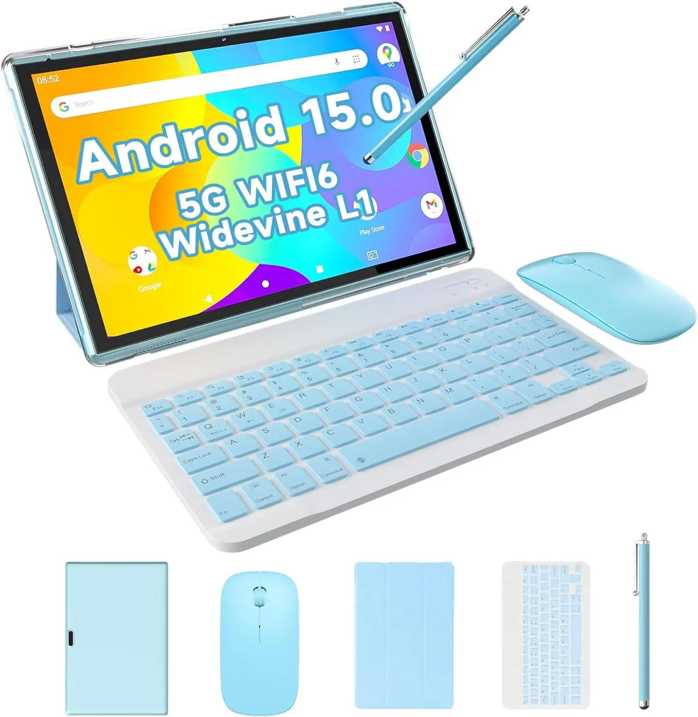 10" 2-in-1 Android 15 Tablet with Keyboard, Mouse, Stylus & Case, 8GB RAM, 32GB ROM, 6000mAh, WiFi-6
10" 2-in-1 Android 15 Tablet with Keyboard, Mouse, Stylus & Case, 8GB RAM, 32GB ROM, 6000mAh, WiFi-6