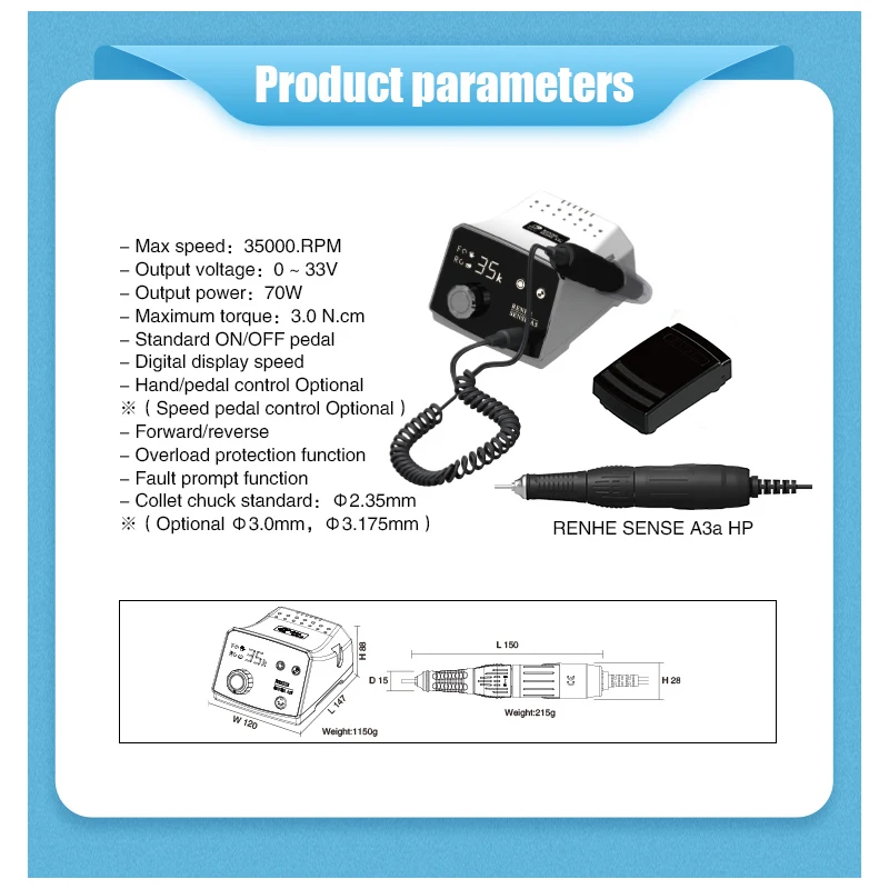 High Quality Micro Motor Electrico Handpiece 35000RPM 70W Jewelry Drill Polishing Micromotor
High Quality Micro Motor Electrico Handpiece 35000RPM 70W Jewelry Drill Polishing Micromotor