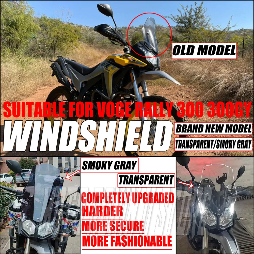 For Loncin Rally 300 VOGE 300GY Sporty Heightened and Modified Motorcycle Windshield Windscreen Front Glass Windproof Boardmotor
For Loncin Rally 300 VOGE 300GY Sporty Heightened and Modified Motorcycle Windshield Windscreen Front Glass Windproof Boardmotor