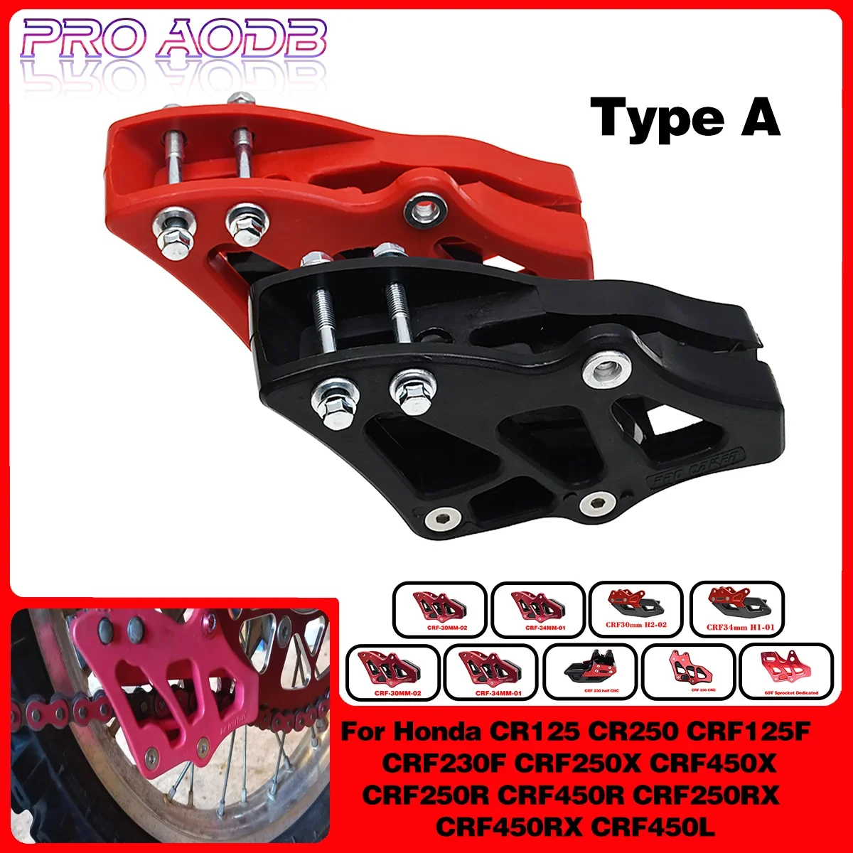 Motorcycle chain guide for Honda CR125 CR250 CRF125F CRF230F CRF250X CRF450X CRF250R CRF450R CRF250RX CRF450RX CRF450L Universal
Motorcycle chain guide for Honda CR125 CR250 CRF125F CRF230F CRF250X CRF450X CRF250R CRF450R CRF250RX CRF450RX CRF450L Universal