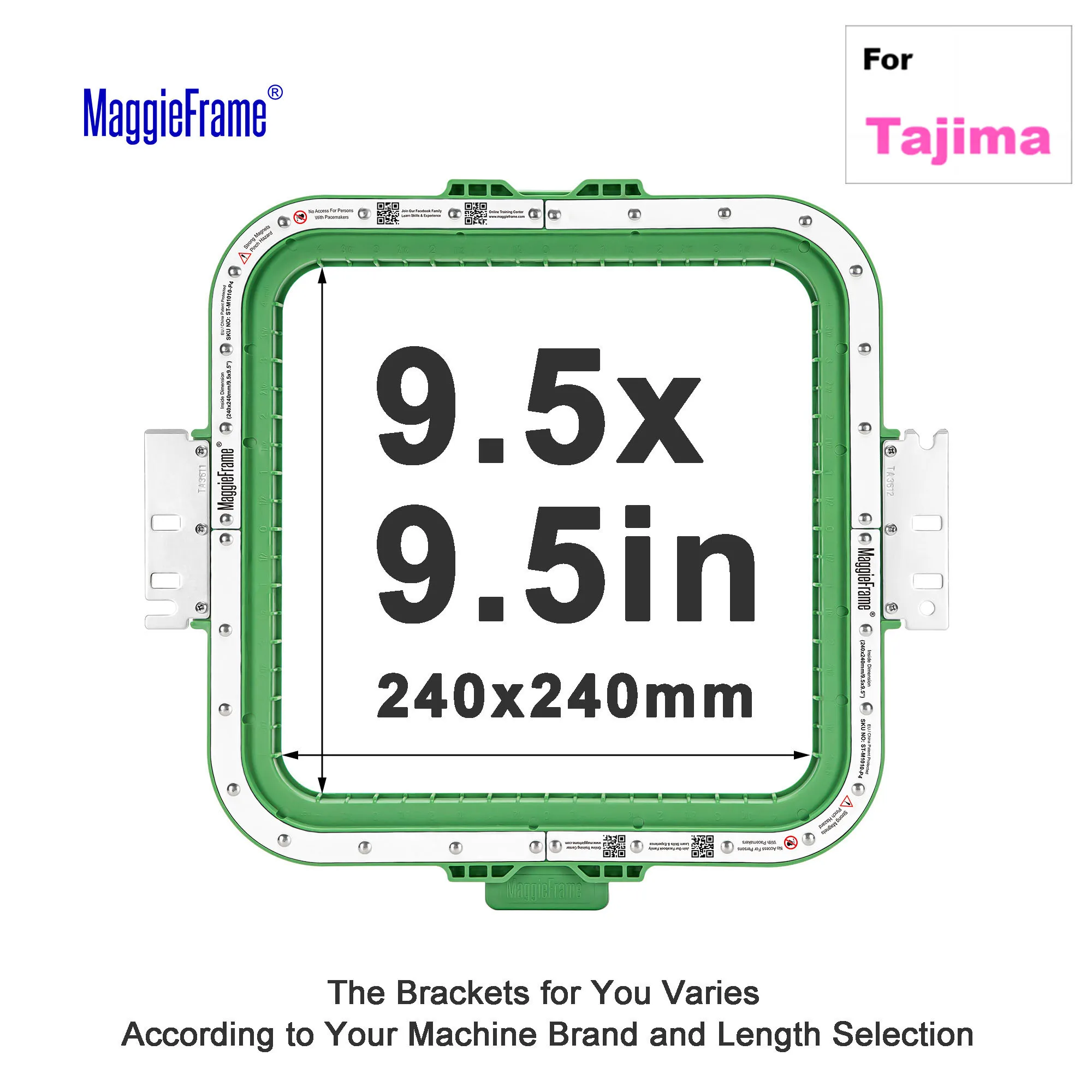 MaggieFrame Magnetic Hoop 9.5" | 240x240mm for Tajima Embroidery Machine Mighty Hoop Embroidery hoops
MaggieFrame Magnetic Hoop 9.5" | 240x240mm for Tajima Embroidery Machine Mighty Hoop Embroidery hoops