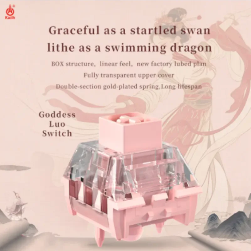 Kailh Goddess Luo Switch BOX Structure POM Material Linear Smooth Switch High Transparency PC Upper Cover
Kailh Goddess Luo Switch BOX Structure POM Material Linear Smooth Switch High Transparency PC Upper Cover