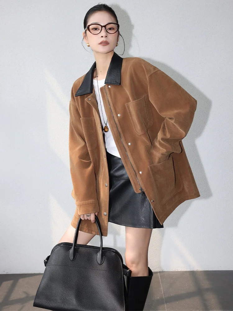 Модное длинное пальто JWUNIQUE кофейного цвета с воротником, женское, весна-осень, свободного кроя, с цветовыми блоками, для повседневной носки
Модное длинное пальто JWUNIQUE кофейного цвета с воротником, женское, весна-осень, свободного кроя, с цветовыми блоками, для повседневной носки