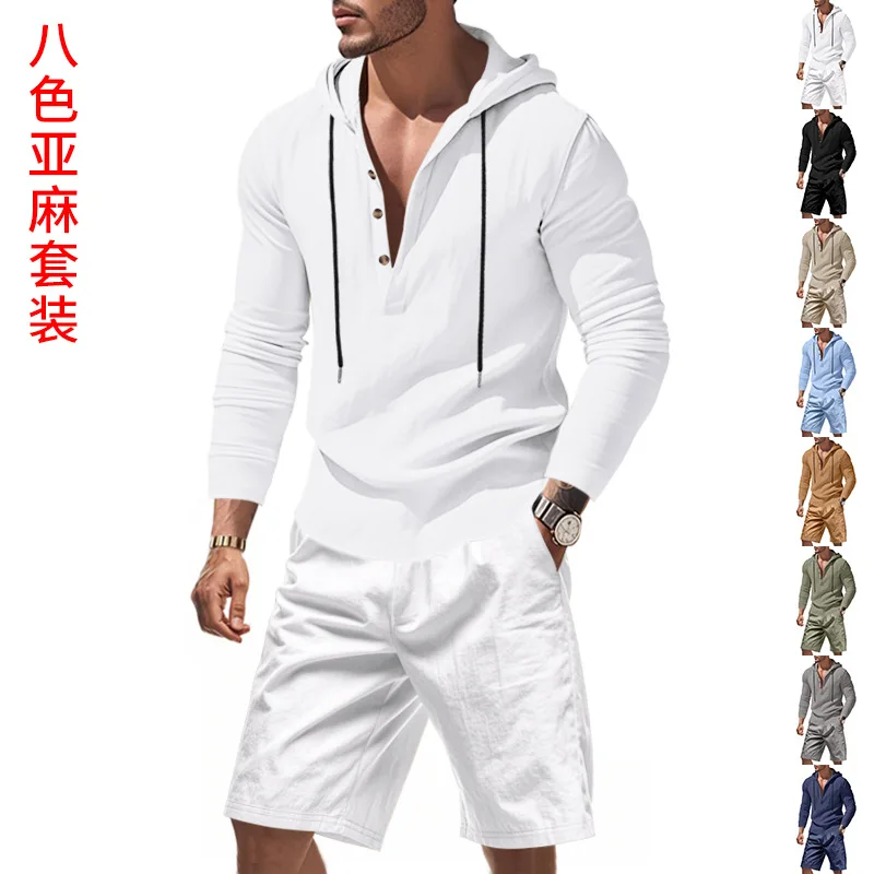 GELITAYIN 2025 European American Men's Casual Suit Loose Linen Men's Clothing Summer Beach Hooded Henley Collar Long Sleeve+Shor
GELITAYIN 2025 European American Men's Casual Suit Loose Linen Men's Clothing Summer Beach Hooded Henley Collar Long Sleeve+Shor