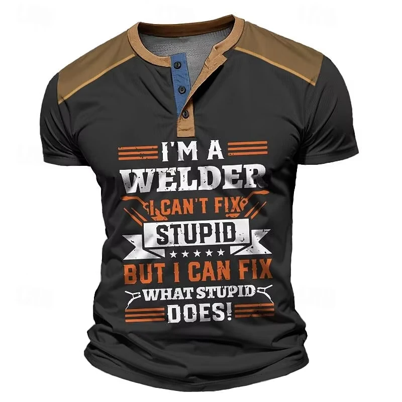Fun Henley Men's T-Shirt Summer Outdoor Casual Short Sleeve Top 3D Printed Letter Simple Male Henry Collar Breathable Daily Tees
Fun Henley Men's T-Shirt Summer Outdoor Casual Short Sleeve Top 3D Printed Letter Simple Male Henry Collar Breathable Daily Tees