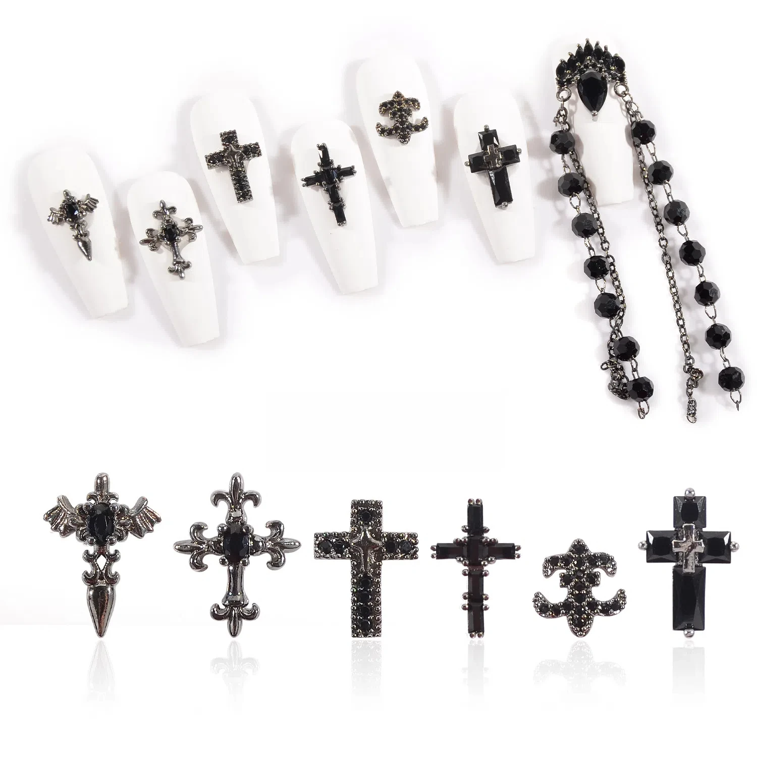 Dark - themed Alloy Cross Nail Charms for DIY Vintage, Stereoscopic and Unique Nail Decorations Gothic style Accessories
Dark - themed Alloy Cross Nail Charms for DIY Vintage, Stereoscopic and Unique Nail Decorations Gothic style Accessories
