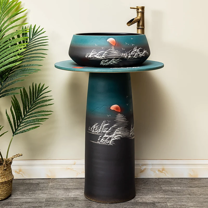 Ceramic column basin, bathroom floor-to-ceiling washbasin, integrated pool, household balcony, column-type washbasin
Ceramic column basin, bathroom floor-to-ceiling washbasin, integrated pool, household balcony, column-type washbasin