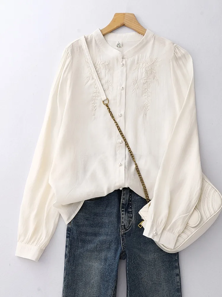 Elegant Embroidered Long Sleeve Ladies Shirt Spring Autumn New Chinese Style Beautiful Fashionable Base Layer Top
Elegant Embroidered Long Sleeve Ladies Shirt Spring Autumn New Chinese Style Beautiful Fashionable Base Layer Top