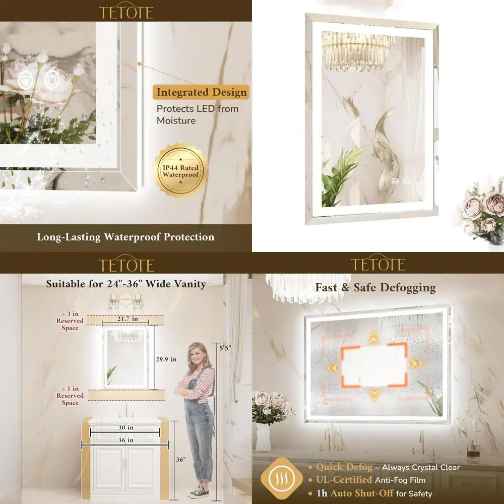 22 x 30 Beveled LED Lighted Vanity Mirror, Front & Backlit, Anti-Fog, Tempered Glass for Modern Bathroom
22 x 30 Beveled LED Lighted Vanity Mirror, Front & Backlit, Anti-Fog, Tempered Glass for Modern Bathroom