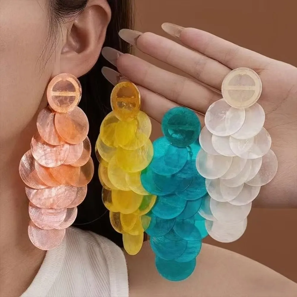 Round Shell Shell Tassel Earrings Beach Style Transparent Vintage Exaggerated Shell Disc Earrings Long Dangle Earrings
Round Shell Shell Tassel Earrings Beach Style Transparent Vintage Exaggerated Shell Disc Earrings Long Dangle Earrings