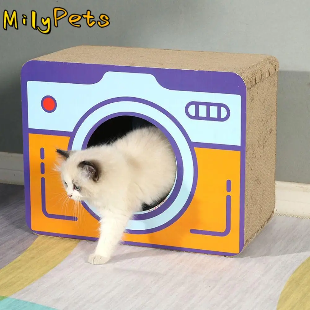 Cartoon Cat Scratcher House Corrugated Paper Camera/Radio/TV Cat Scratch Board Wear Resistant Cat Scratcher Box Self Happy
Cartoon Cat Scratcher House Corrugated Paper Camera/Radio/TV Cat Scratch Board Wear Resistant Cat Scratcher Box Self Happy