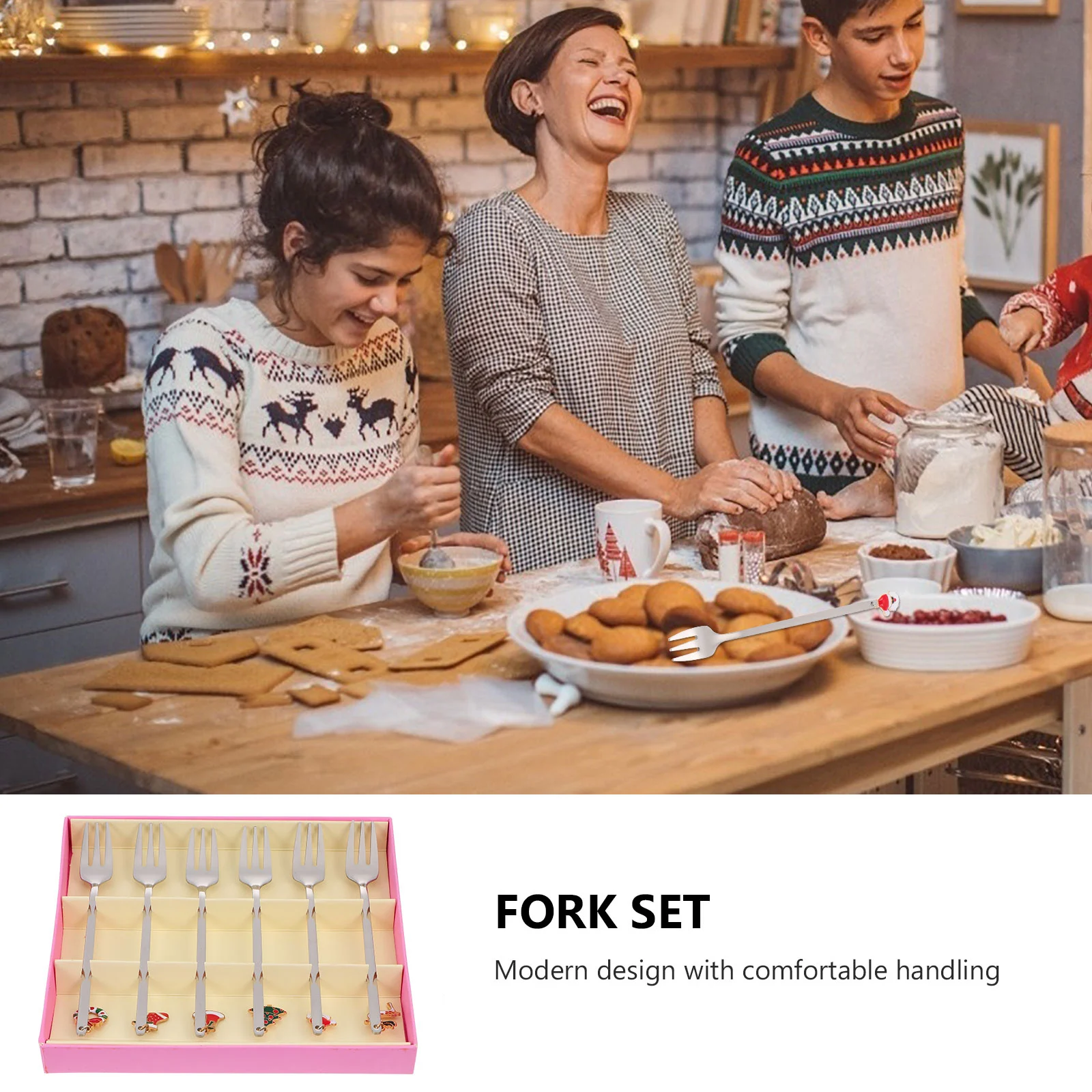 6Pcs Christmas Fork Set Stainless Steel Coffee Dessert Forks Sugar Forks for Holiday Cake Gift Spoons Gift Box
6Pcs Christmas Fork Set Stainless Steel Coffee Dessert Forks Sugar Forks for Holiday Cake Gift Spoons Gift Box