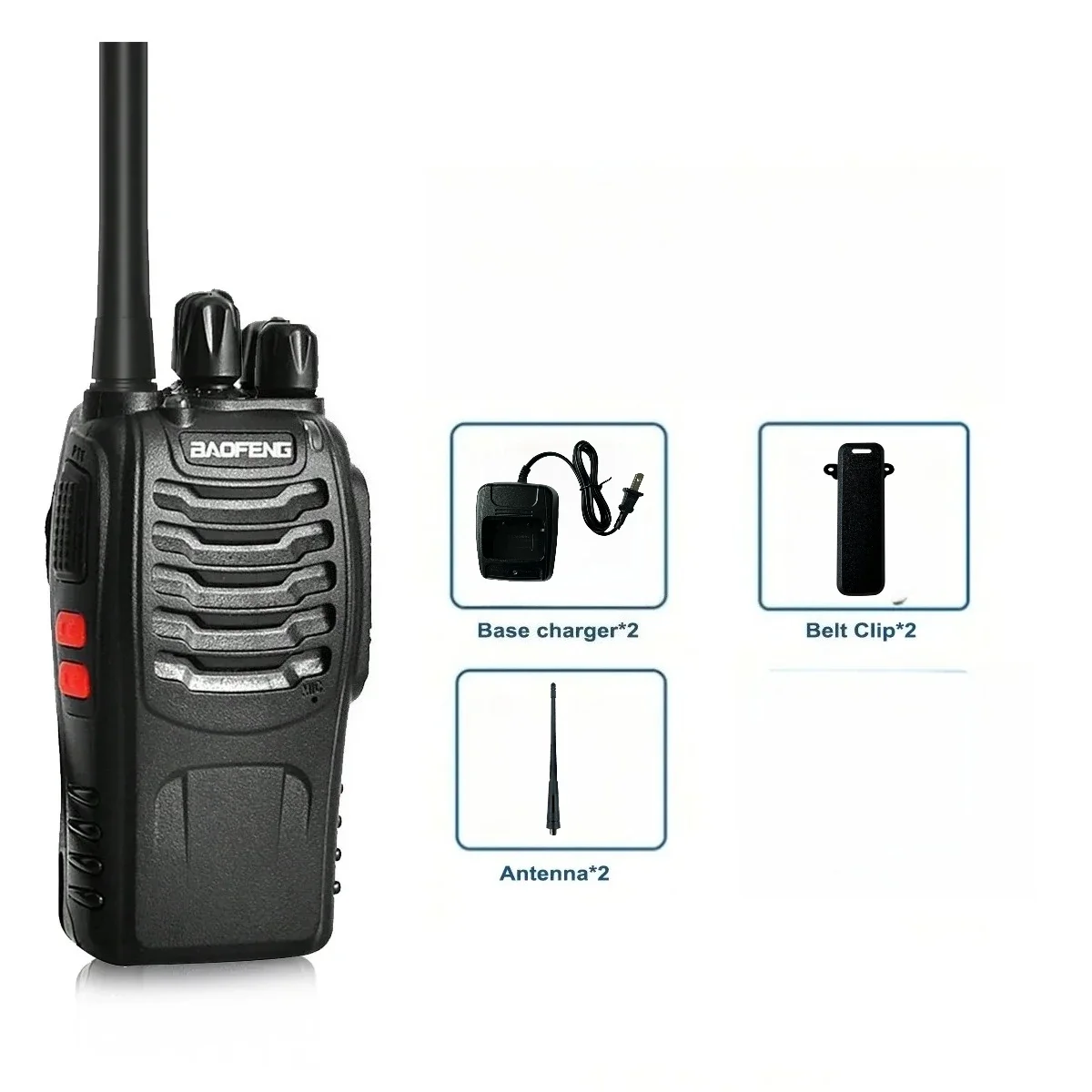 Baofeng BF-88E Pmr Handheld Intercom Communicator 16 Kanaal Lange Afstand Gesprek Walkie Talkie 5W 446Mhz Home Hotel Radio
Baofeng BF-88E Pmr Handheld Intercom Communicator 16 Kanaal Lange Afstand Gesprek Walkie Talkie 5W 446Mhz Home Hotel Radio