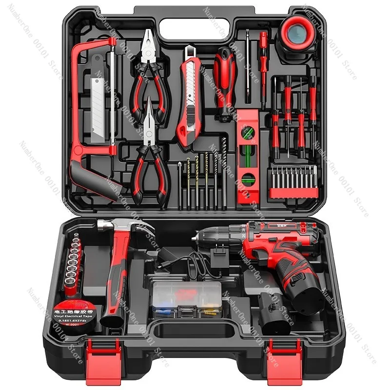 Electric Drill Hand Tools Set, Multi-functional Tool Box, Hardware Electrical Repair, Woodworking Tools
Electric Drill Hand Tools Set, Multi-functional Tool Box, Hardware Electrical Repair, Woodworking Tools