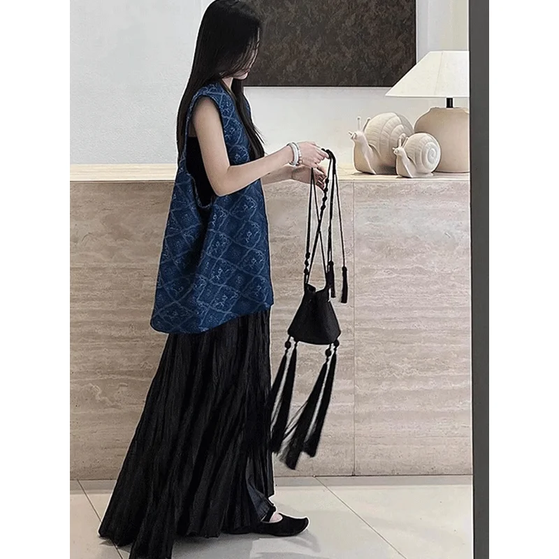 New Chinese Sle Faionable Blue Vest Skirt Set Young Ele Summer High-End Sensation National Trend Clete Ensemble
New Chinese Sle Faionable Blue Vest Skirt Set Young Ele Summer High-End Sensation National Trend Clete Ensemble