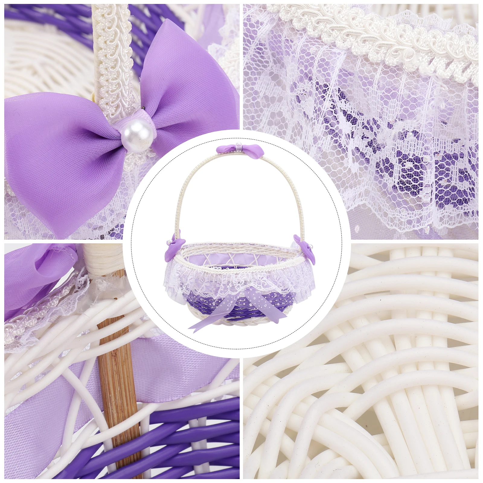 1pc Purple Round Flower Basket 22x23cm Portable Reusable Flower Basket Bridal Petal Holder for Storage
1pc Purple Round Flower Basket 22x23cm Portable Reusable Flower Basket Bridal Petal Holder for Storage