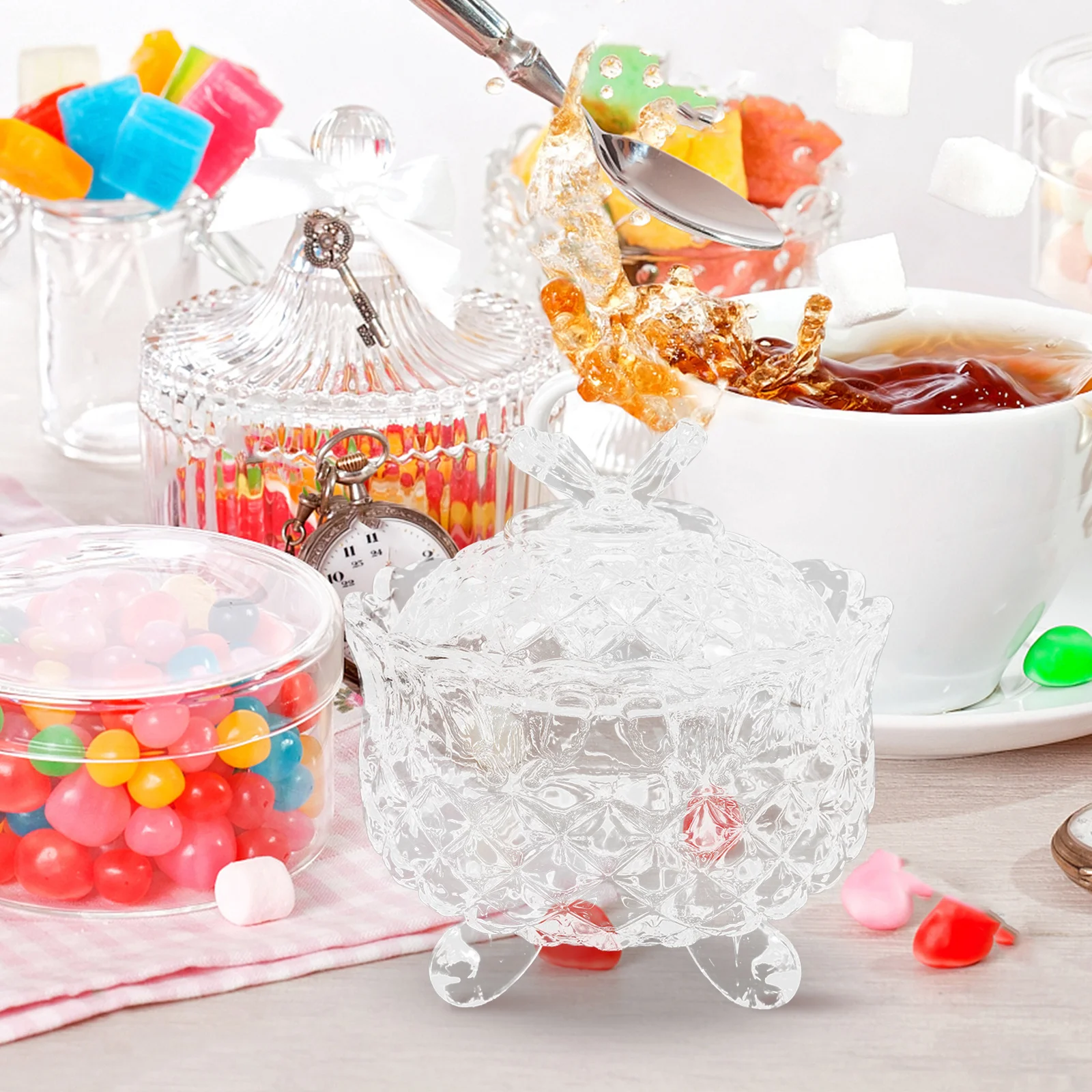 Candy Jar with Lid Intricate Design Meticulous Craftsmanship Portable Size Space Saving Decorative Piece Kitchen Counter Storage
Candy Jar with Lid Intricate Design Meticulous Craftsmanship Portable Size Space Saving Decorative Piece Kitchen Counter Storage