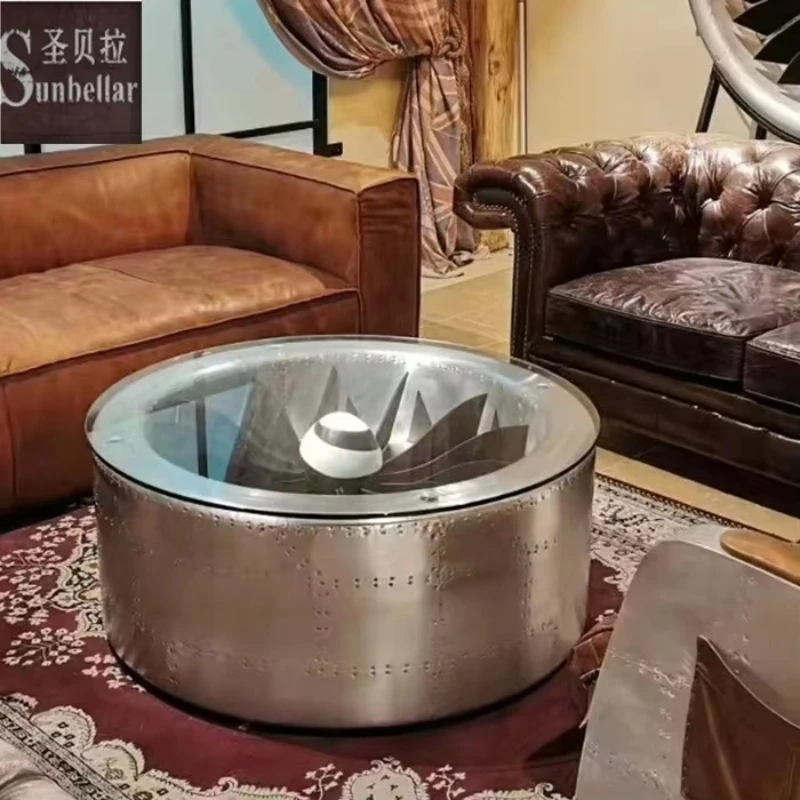 Aviation Furniture aviator Coffee Table Luxury Industrial Aluminium Riveted Aircraft Inspired Loft Style Round Center Table
Aviation Furniture aviator Coffee Table Luxury Industrial Aluminium Riveted Aircraft Inspired Loft Style Round Center Table