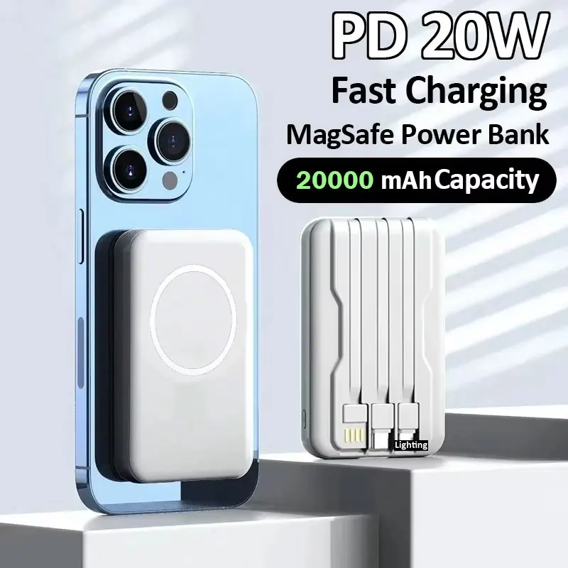 20000mAh Wireless Power Bank Magnetic Portable Powerbank TypeC Fast Charger for IPhone Xiaomi Samsung Magsafe Series Phone
20000mAh Wireless Power Bank Magnetic Portable Powerbank TypeC Fast Charger for IPhone Xiaomi Samsung Magsafe Series Phone