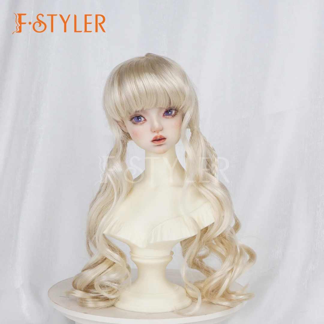 FSTYLER BJD Wig Light Gold Color Synthetic Mohair Girls Dolls Hair 8-9inch Double Ponytail Doll Wigs 1/3 Accessories
FSTYLER BJD Wig Light Gold Color Synthetic Mohair Girls Dolls Hair 8-9inch Double Ponytail Doll Wigs 1/3 Accessories