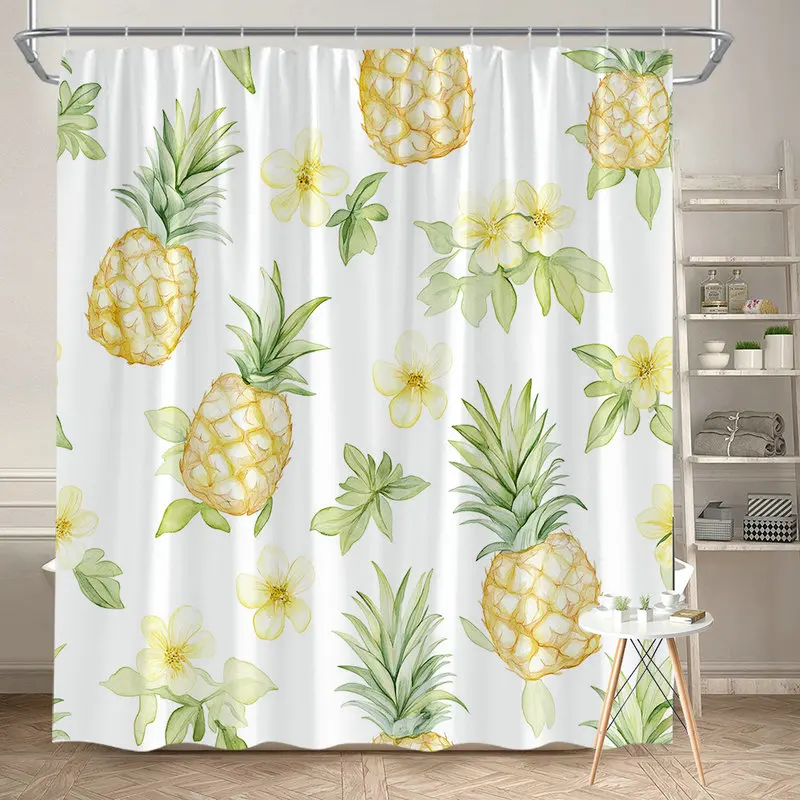 1pc pineapple floral watercolor pattern shower curtain, polyester fabric, machine washable, suitable for bathroom decoration
1pc pineapple floral watercolor pattern shower curtain, polyester fabric, machine washable, suitable for bathroom decoration