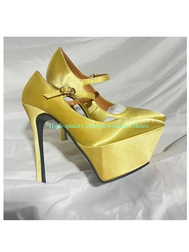 Triangle Pointed Toe Extremely High With a Platform Sole Women's Flats Stiletto Heels Satin Fabric InstepBuckled Asakuchi Luxury
Triangle Pointed Toe Extremely High With a Platform Sole Women's Flats Stiletto Heels Satin Fabric InstepBuckled Asakuchi Luxury