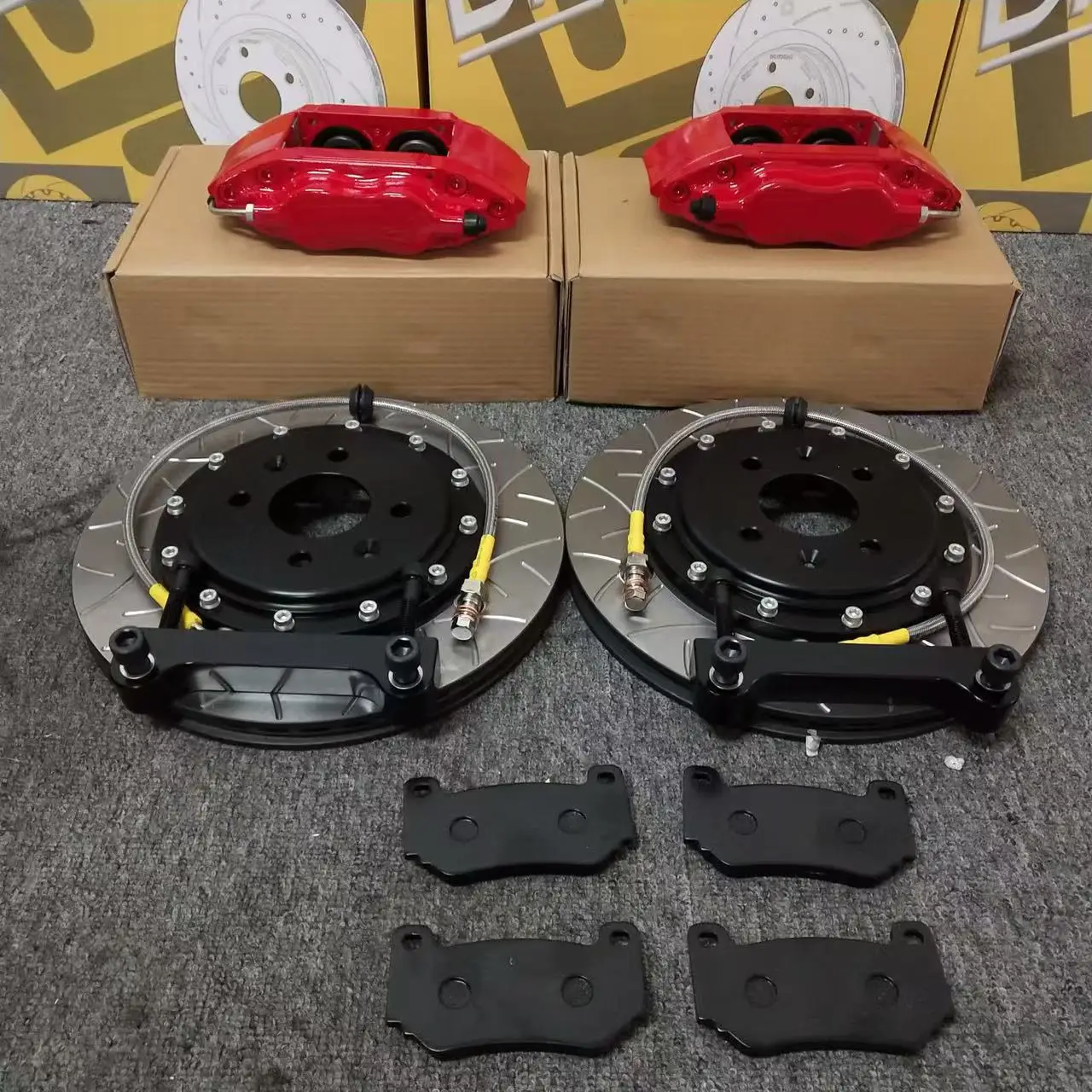Brake System 4 Big Piston Brake Caliper Aviation Aluminum Alloy kit for 15inch Toyota Corolla
Brake System 4 Big Piston Brake Caliper Aviation Aluminum Alloy kit for 15inch Toyota Corolla