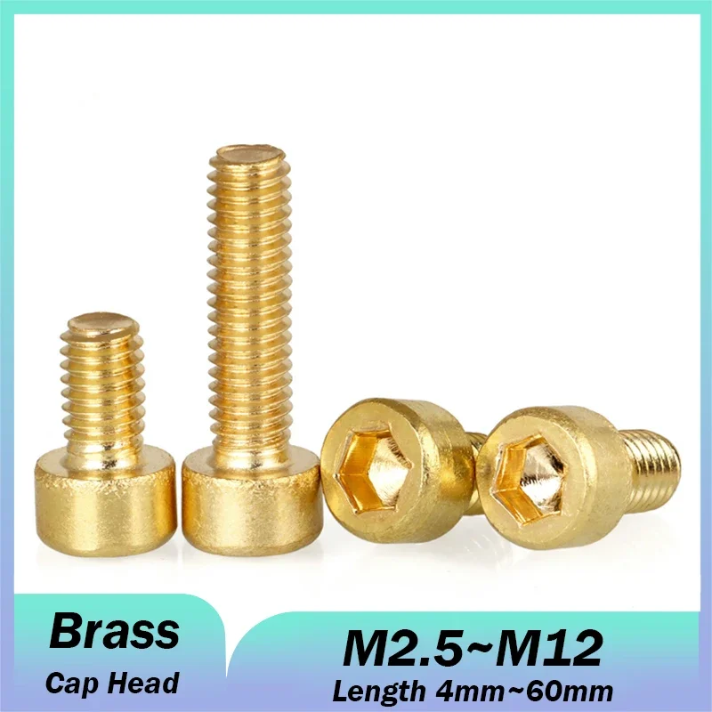 1~50pcs Brass Hex Socket Cap Head Screws M2.5 M3 M4 M5 M6 M8 M10 M12 Allen Key Head Screw Bolt
1~50pcs Brass Hex Socket Cap Head Screws M2.5 M3 M4 M5 M6 M8 M10 M12 Allen Key Head Screw Bolt