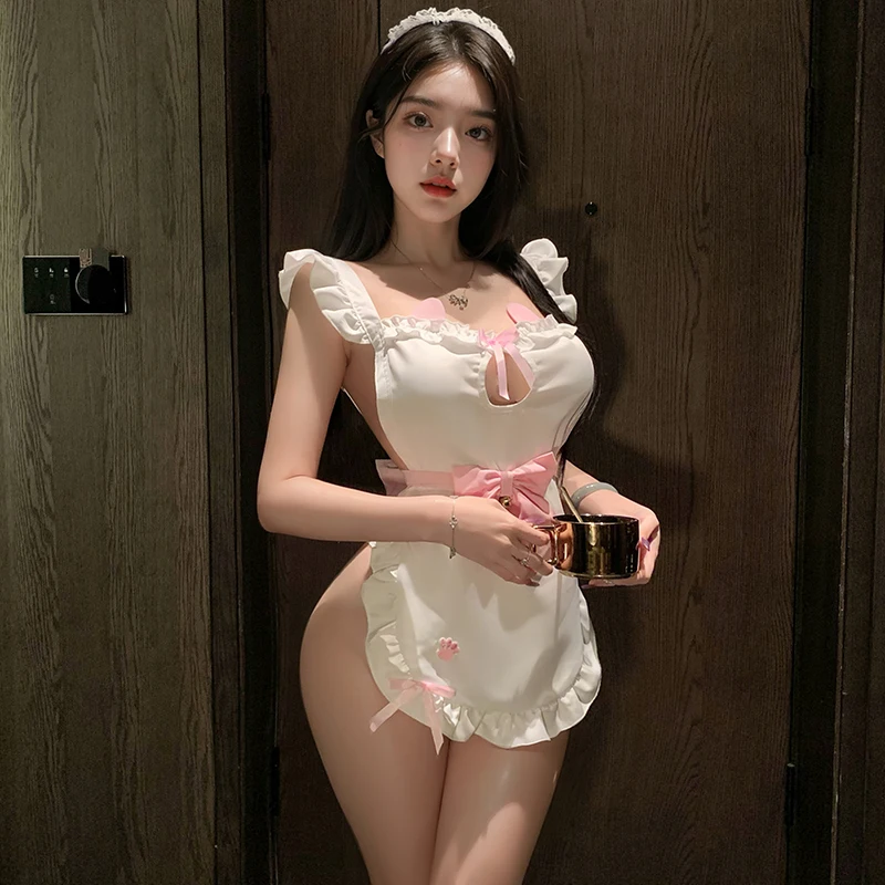 Woman Erotic Lingerie Sexy Maid Uniform Cut-out Backless Bow Bell Dress Cute Anime Maid Suit Cosplay Outfit Naughty Costumes
Woman Erotic Lingerie Sexy Maid Uniform Cut-out Backless Bow Bell Dress Cute Anime Maid Suit Cosplay Outfit Naughty Costumes
