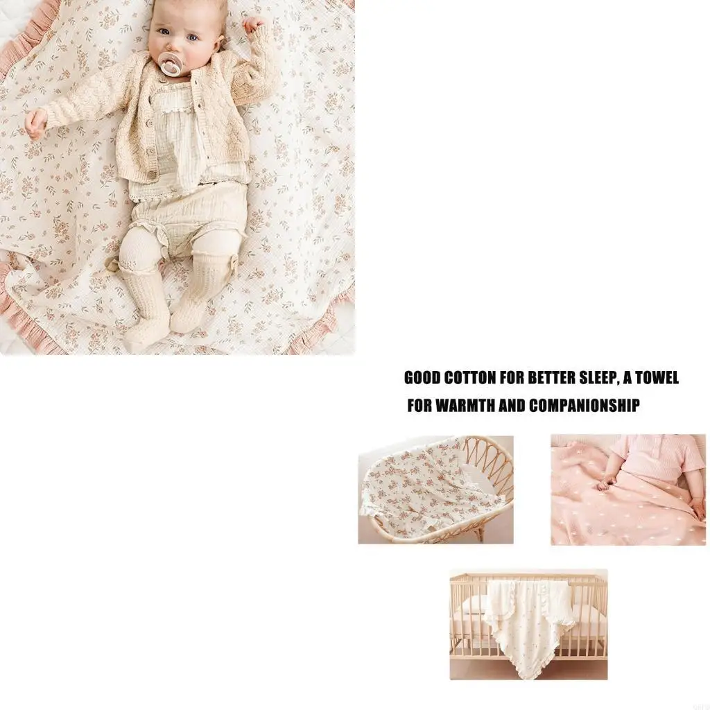 Soft & Breathable Swaddles Blanket for Newborns Girls Floral Ruffle Design Lightweight Cotton Strollers Cover
Soft & Breathable Swaddles Blanket for Newborns Girls Floral Ruffle Design Lightweight Cotton Strollers Cover