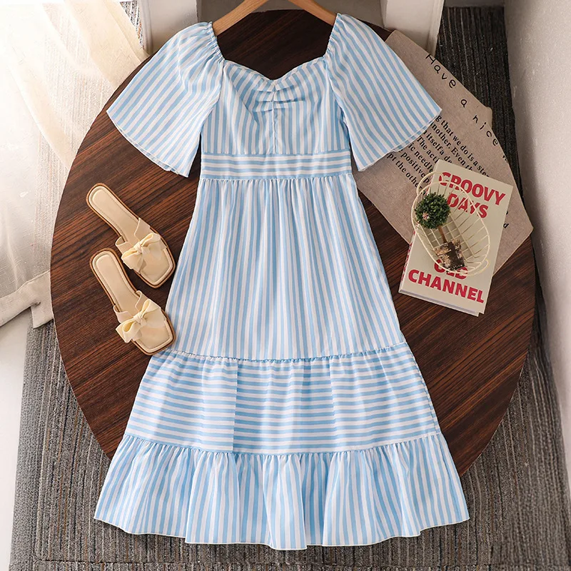 2025 New Arrival Girls Short Sleeve Striped Ruffles Sky Blue Cute Holiday Night Party Princess Girls Dress Custume 8-12T
2025 New Arrival Girls Short Sleeve Striped Ruffles Sky Blue Cute Holiday Night Party Princess Girls Dress Custume 8-12T