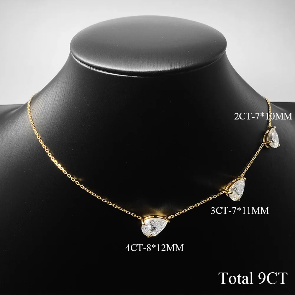 COSYA 9cttw Pear Cut Moissanite Necklace for Women S925 Silver 3 Gems East West Gradient Waterdrop Diamond Fine Jewelry Gift
COSYA 9cttw Pear Cut Moissanite Necklace for Women S925 Silver 3 Gems East West Gradient Waterdrop Diamond Fine Jewelry Gift