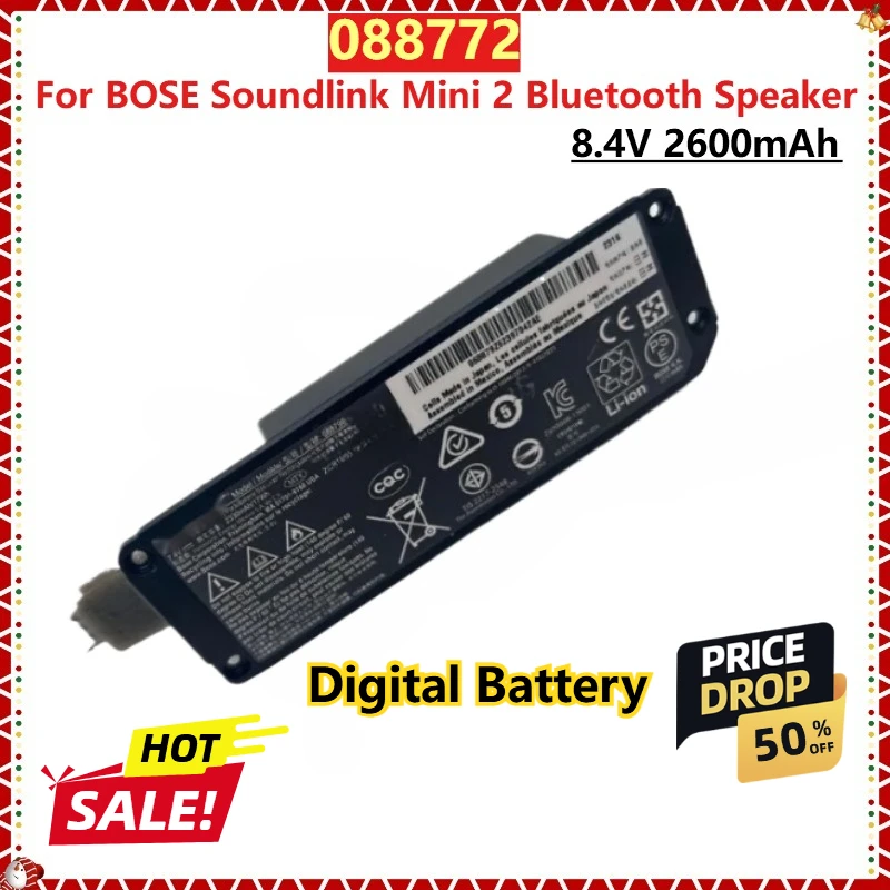 For BOSE Soundlink Mini 2 Bluetooth Speaker New Replacement Bluetooth Speaker Battery 088772 8.4V 2600mAh
For BOSE Soundlink Mini 2 Bluetooth Speaker New Replacement Bluetooth Speaker Battery 088772 8.4V 2600mAh