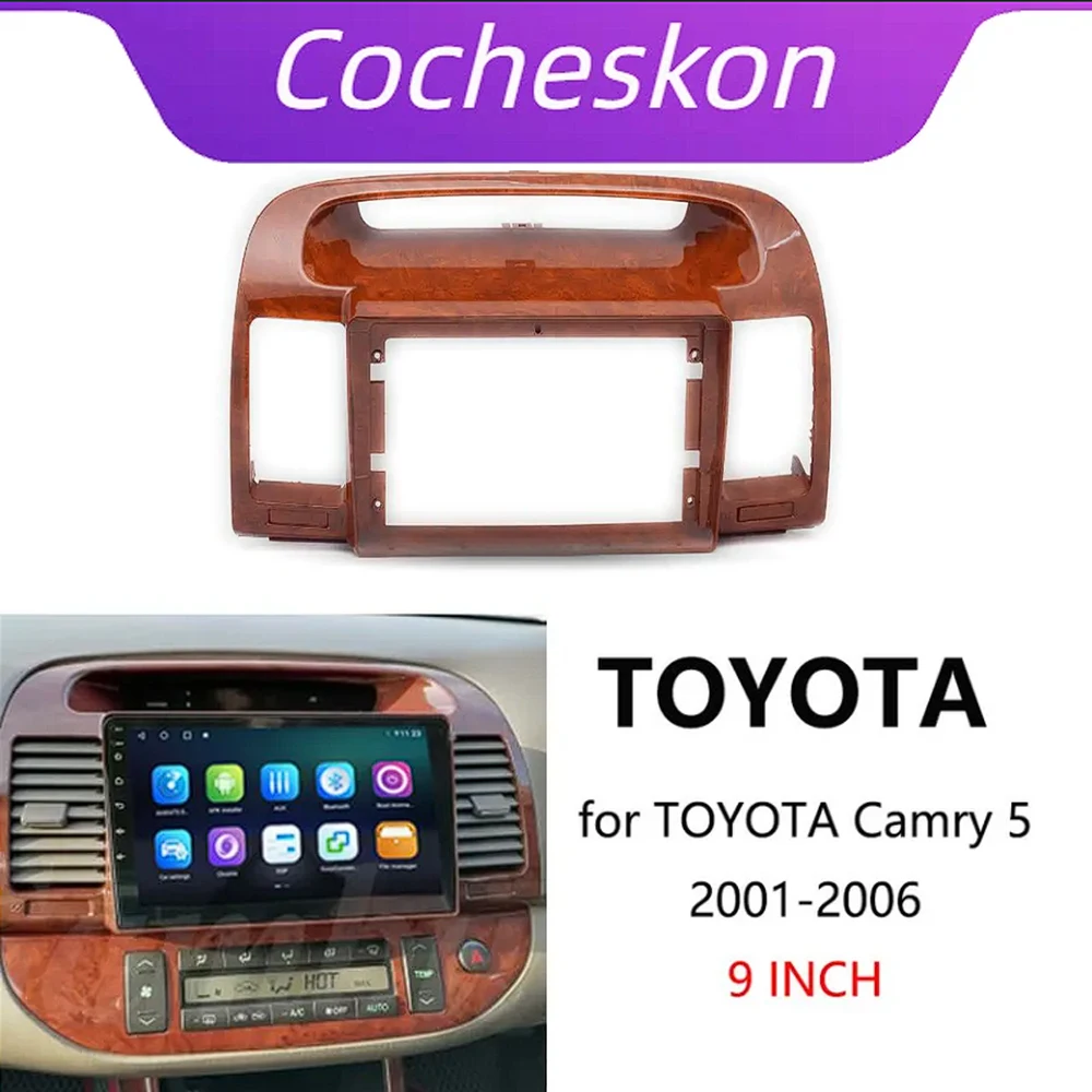 9-дюймовая Автомобильная радиопанель 2Din для Toyota Camry 5 2001-2006, стерео Рамка для монтажа автомобильной панели, двойная Din CD DVD рамка
9-дюймовая Автомобильная радиопанель 2Din для Toyota Camry 5 2001-2006, стерео Рамка для монтажа автомобильной панели, двойная Din CD DVD рамка