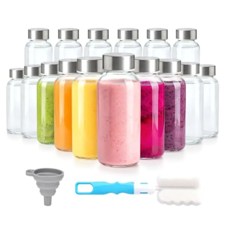 Glass Water Bottles with Lids Reusable Clear Juice Bottles With Stainless Steel Airtight Cap for Juicing Ginger Shot Milk 250ml
Glass Water Bottles with Lids Reusable Clear Juice Bottles With Stainless Steel Airtight Cap for Juicing Ginger Shot Milk 250ml