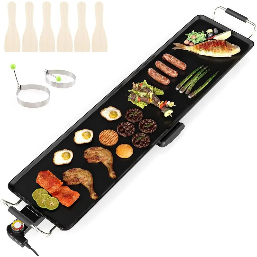 35 Electric Nonstick Griddle, Adjustable Temp BBQ Grill with Drip Tray, Perfect for Teppanyaki and Outdoor Cooking
35 Electric Nonstick Griddle, Adjustable Temp BBQ Grill with Drip Tray, Perfect for Teppanyaki and Outdoor Cooking