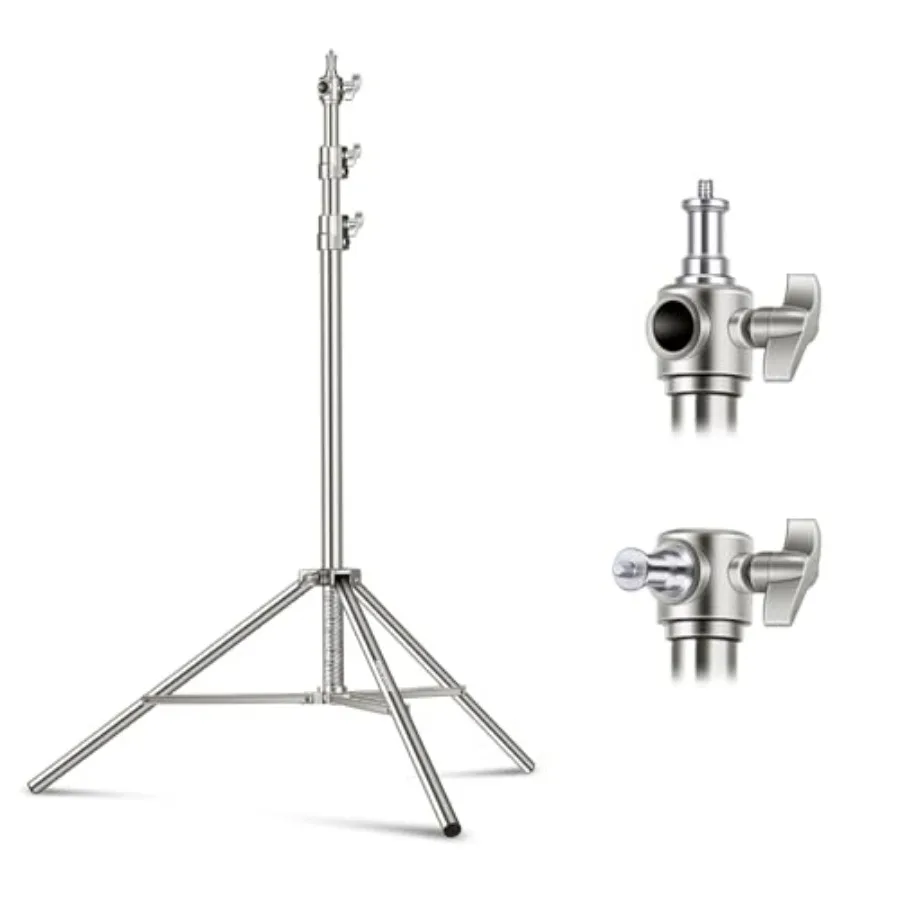 79"/2m Stainless Steel Light Stand, Spring Cushioned Heavy Duty Photography Tripod Stand with 1/4" to 3/8" Universal Screw Adap
79"/2m Stainless Steel Light Stand, Spring Cushioned Heavy Duty Photography Tripod Stand with 1/4" to 3/8" Universal Screw Adap