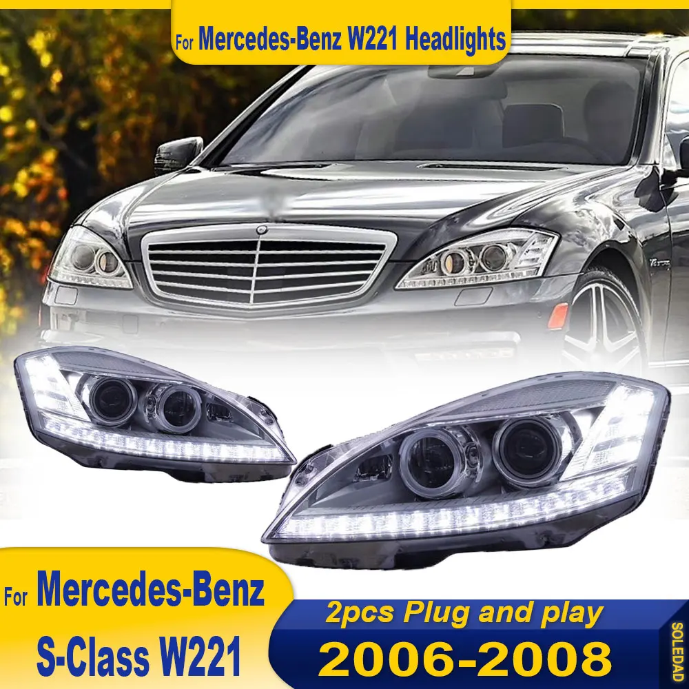 Автомобильные фары для Benz S-Class W221 2006 2007 2008 2009, светодиодные автомобильные лампы, дневные ходовые огни, динамические указатели поворота, аксессуары
Автомобильные фары для Benz S-Class W221 2006 2007 2008 2009, светодиодные автомобильные лампы, дневные ходовые огни, динамические указатели поворота, аксессуары