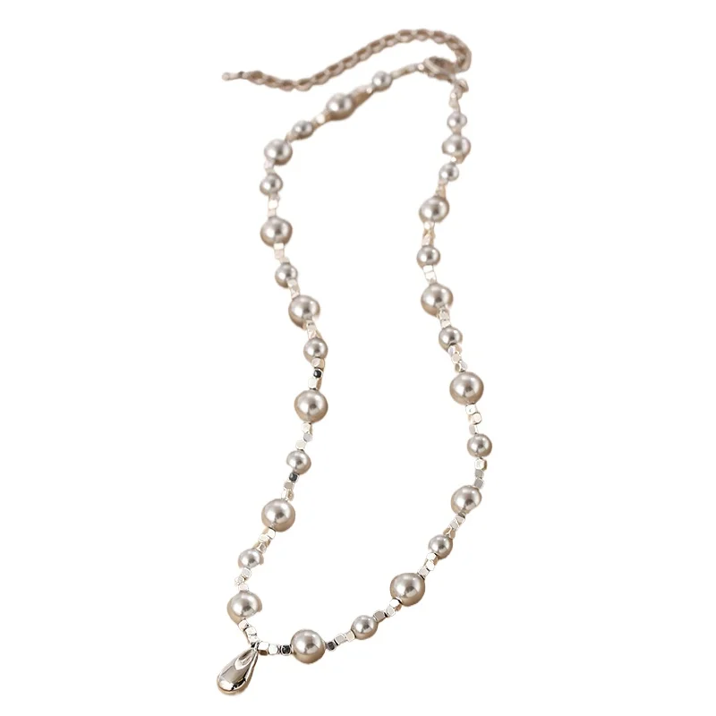 hemp gray round strong light pearl necklace, women's premium collarbone chain water drop sweater chain
hemp gray round strong light pearl necklace, women's premium collarbone chain water drop sweater chain