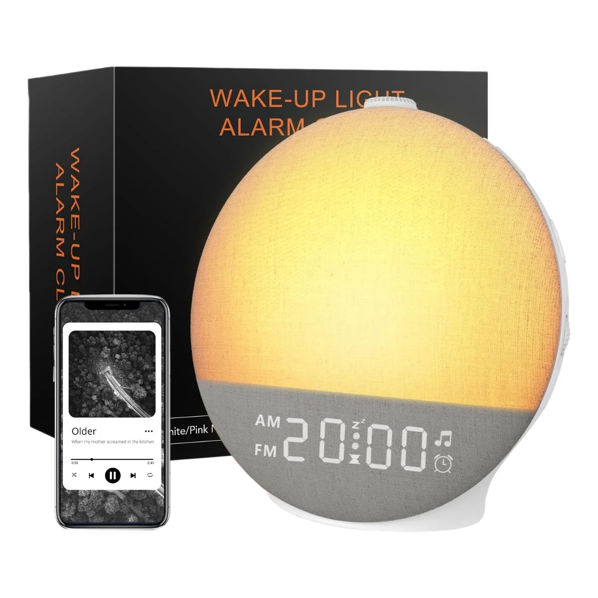 Будильник-светильник Sunrise с функцией Bluetooth-колонки, генератором белого шума и регулируемой подсветкой для спальни, идеальный подарок для улучшения сна
Будильник-светильник Sunrise с функцией Bluetooth-колонки, генератором белого шума и регулируемой подсветкой для спальни, идеальный подарок для улучшения сна