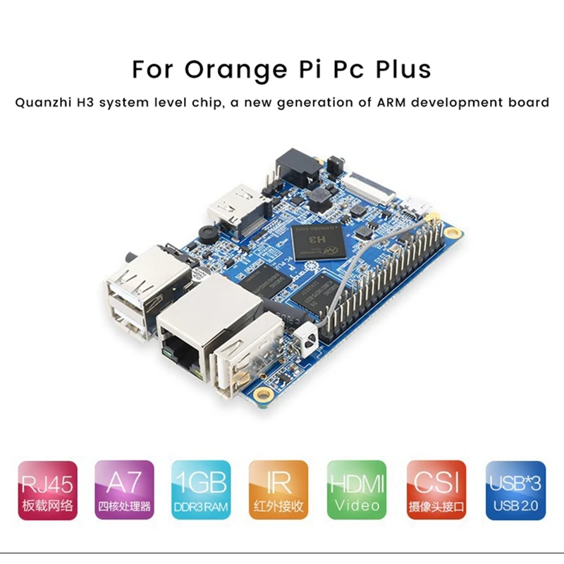 For Orange Pi PC Plus Allwinner H3 1GB DDR3+8GB EMMC Development Board+Shell+Cooling Fan+Heat Sink+Power Supply
For Orange Pi PC Plus Allwinner H3 1GB DDR3+8GB EMMC Development Board+Shell+Cooling Fan+Heat Sink+Power Supply