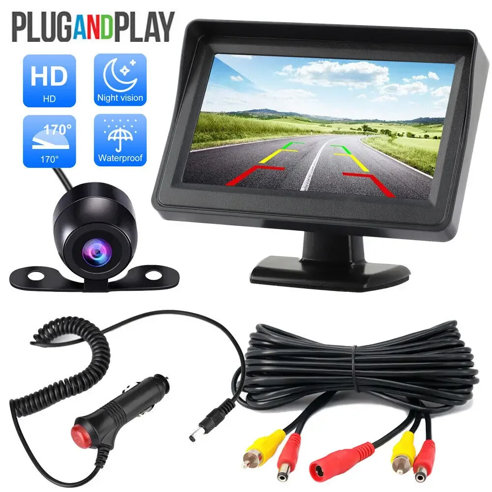 4.3" LCD Monitor Car Camera Rear View Backup Parking Reverse Plug and Play Kit
4.3" LCD Monitor Car Camera Rear View Backup Parking Reverse Plug and Play Kit