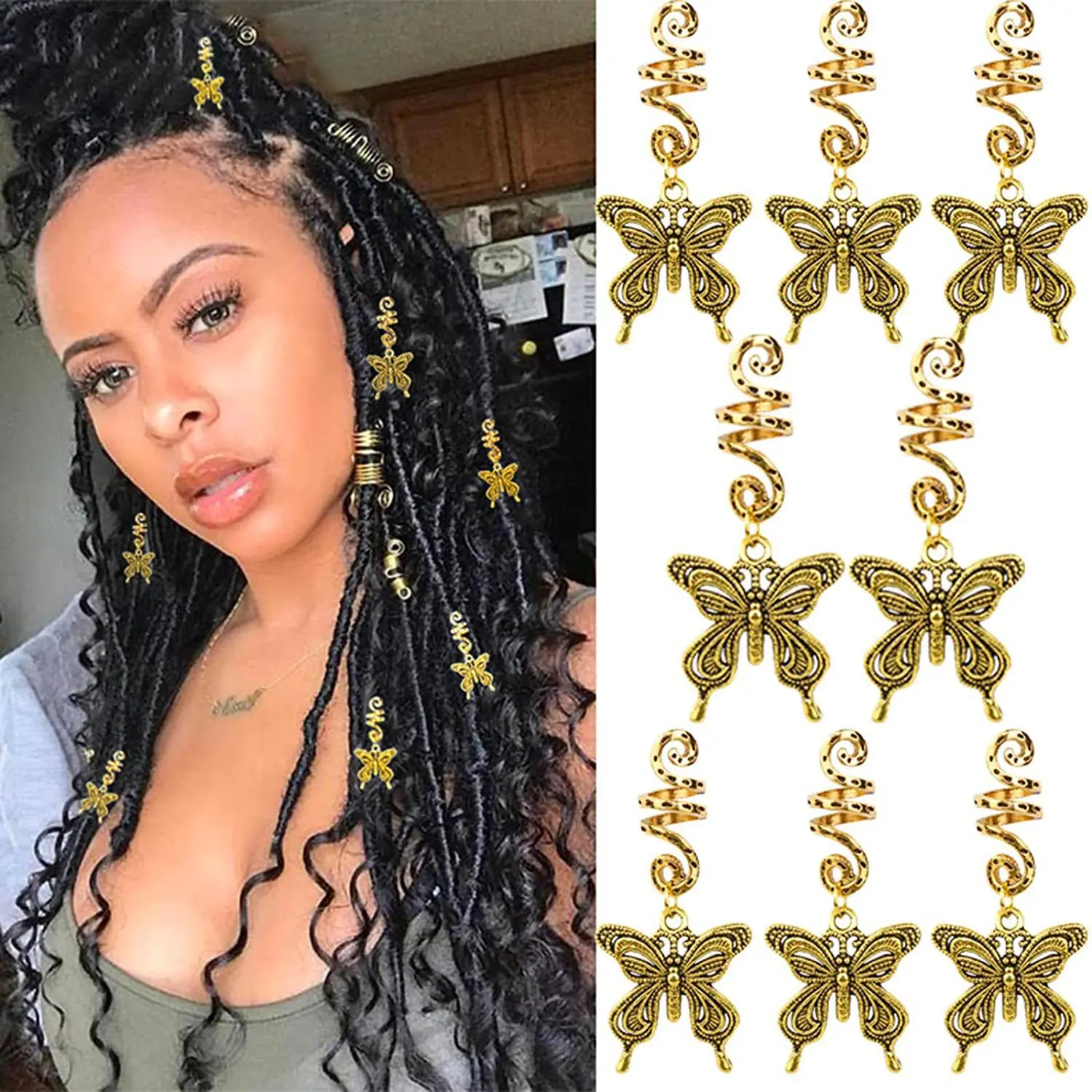 8pcs Gold Butterfly Hair Beads Premium Braid Accessories Hair Clips Rings Lightweight Durable for Women Girls Home Party
8pcs Gold Butterfly Hair Beads Premium Braid Accessories Hair Clips Rings Lightweight Durable for Women Girls Home Party