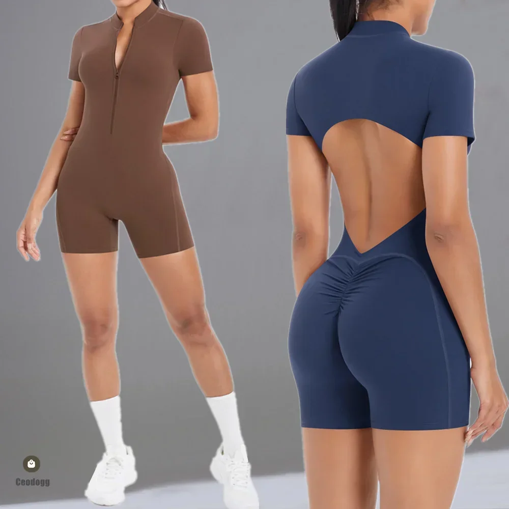 Комплект для йоги, цельный комбинезон с короткими рукавами, женские спортивные шорты с открытой спиной и молнией, комбинезоны, женские боди для фитнеса и активного отдыха XP51
Комплект для йоги, цельный комбинезон с короткими рукавами, женские спортивные шорты с открытой спиной и молнией, комбинезоны, женские боди для фитнеса и активного отдыха XP51