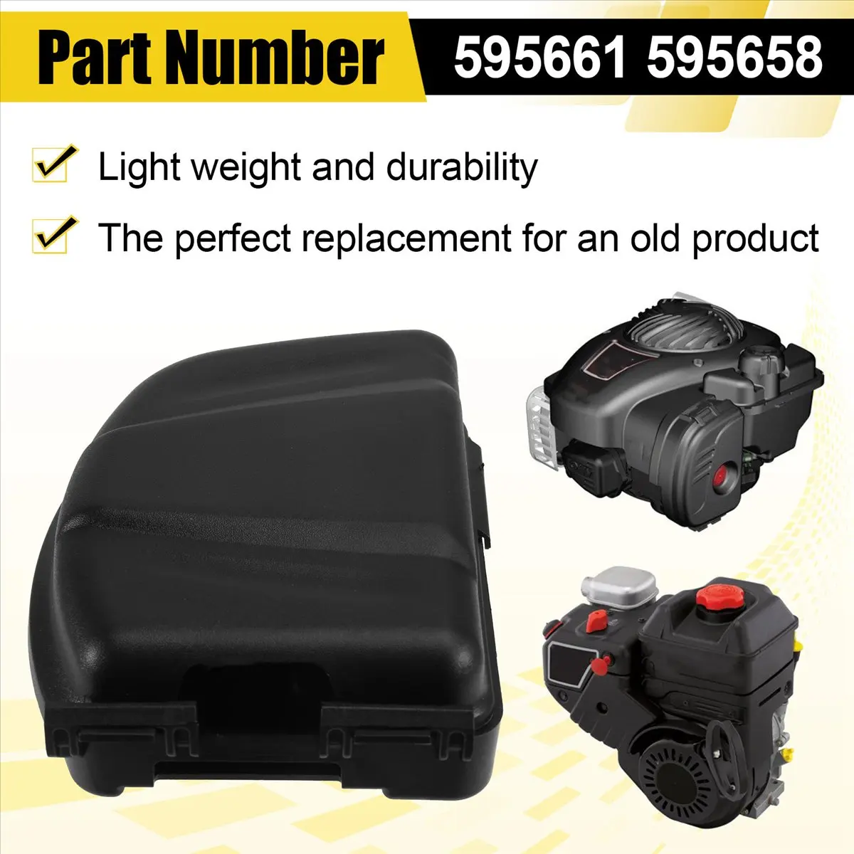Y17A 595661 595658 Air Filter Housing Assembly Air Filter Cap and Air Filter Base for Briggs & Stratton Filter Cover Replace
Y17A 595661 595658 Air Filter Housing Assembly Air Filter Cap and Air Filter Base for Briggs & Stratton Filter Cover Replace