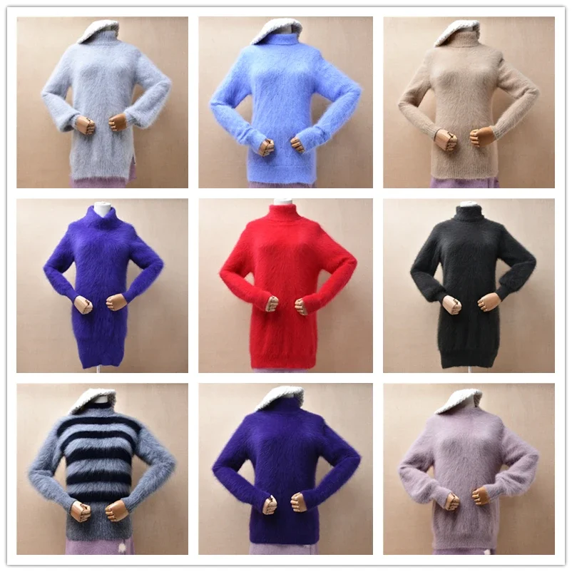 01 Ladies Women Fall Winter Clothing Hairy Angora Rabbit Hair Knitted Turtleneck Slim Blouses Angora Fur Jumper Sweater Pull Top
01 Ladies Women Fall Winter Clothing Hairy Angora Rabbit Hair Knitted Turtleneck Slim Blouses Angora Fur Jumper Sweater Pull Top